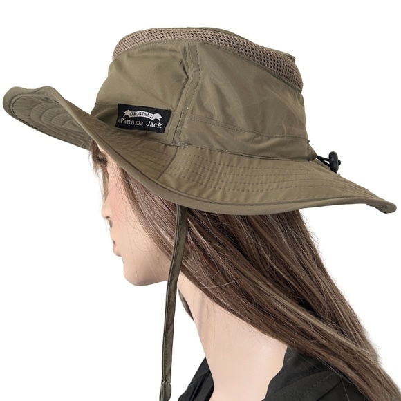 Panama Jack Wide Brim Boonie Hat Utility Fishing Safari UVF Protection Khaki - Picture 7 of 10